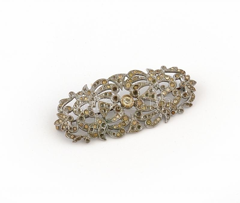 Antik bross strasszokkal 6,5 cm