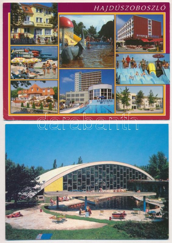 Hajdúszoboszló - 89 db MODERN nagy színes retro város képeslap - Image 3