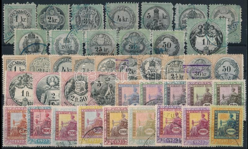 1870-1924 41 db klf régi okmánybélyeg stecklapon
