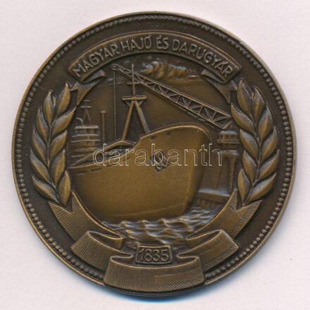 DN 'Magyar Hajó és Darugyár 1835 / Az irodalmi délután emlékére szoc. vill. szer. műhely 1984.dec.11-én' bronz emlékérem (60mm) T:2