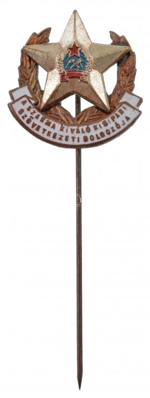 ~1950. 'A szakma kiváló kisipari szövetkezeti dolgozója' zománcozott kitüntető jelvény, Rákosi-címerrel (21x21mm) T:2