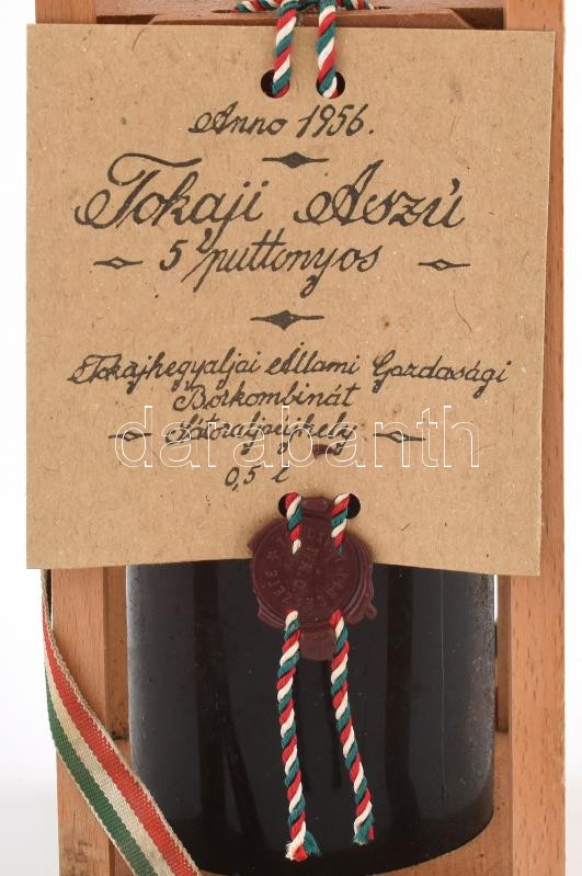1956 5 puttonyos tokaji aszú bontatlan palack muzeális bor díszcsomagolásban, sorszámozott. 0,5l - Image 3