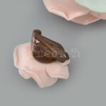 Herendi porcelán bross és fülklipsz párban. Kézzel festett jelzett, hibátlan. 5 cm - Image 3
