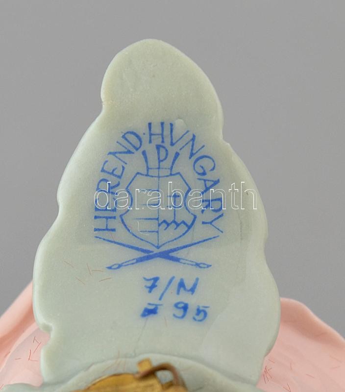 Herendi porcelán bross és fülklipsz párban. Kézzel festett jelzett, hibátlan. 5 cm - Image 4