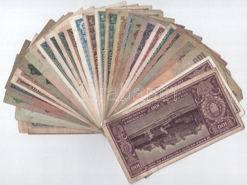 1930-1946. 32db-os Pengő bankjegytétel, közte 1944. 1P-100P 'Vöröshadsereg Parancsnoksága' (7xklf) + 1930. 20P T:III,III- - Image 2