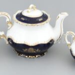 Zsolnay Pompadour mintás porcelán teás készlet, kézzel festett, jelzett, hibátlan. - Image 2