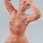 Szabó jelzéssel: Fésülködő női akt, terrakotta, kopásnyomokkal, m: 21 cm - Image 3