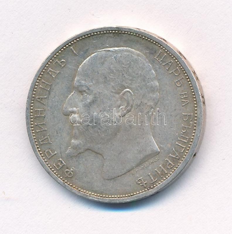 Bulgária 1913. 2L Ag 'I. Ferdinánd' T:2,2- patina, kis ph Bulgaria 1913. 2 Leva Ag 'Ferdinand I' C:XF,VF patina, small edge error Krause KM#32