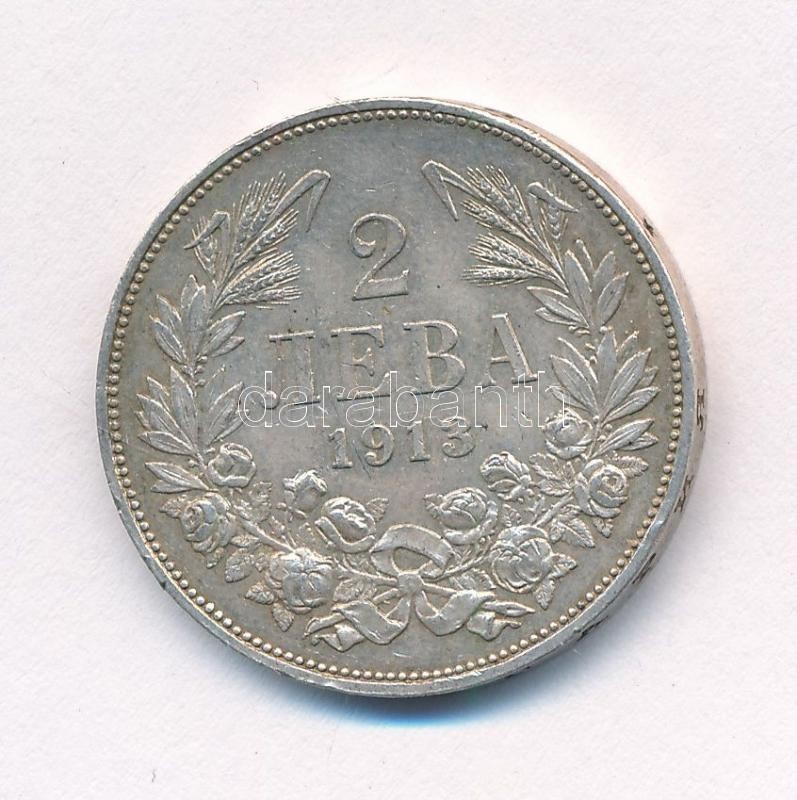 Bulgária 1913. 2L Ag 'I. Ferdinánd' T:2,2- patina, kis ph Bulgaria 1913. 2 Leva Ag 'Ferdinand I' C:XF,VF patina, small edge error Krause KM#32 - Image 2