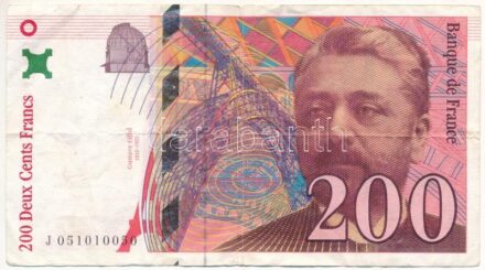 Franciaország 1997. 200Fr 'J 051010050' T:III tűly. France 1997. 200 Francs 'J 051010050' C:F needle hole Krause P#159b