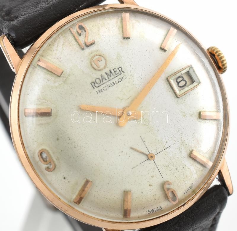 Roamer naptár funkciós mechanikus óra. Gyöngyház számlap, működik d: 34 mm - Image 3
