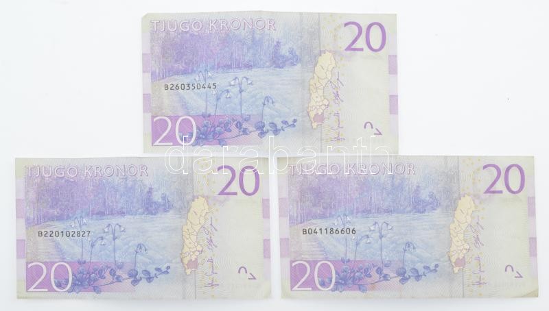 Svédország 2014. 20K (3x) T:III Sweden 2014. 20 Kronor (3x) C:F Krause P#69 - Image 2