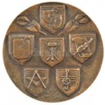 Búza Barna (1910-2010) ~1970. 'Budapest Főváros Tanácsa Művészeti Díja' öntött bronz plakett (84mm) T:1-