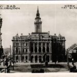 Újvidék, Novi Sad; Városháza, villamos / town hall + '1941 Újvidék visszatért' So. Stpl.