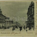 1900 Budapest VI. Váci körút télen (Bajcsy-Zsilinszky út), villamos, Bazilika. D. Halberstadt