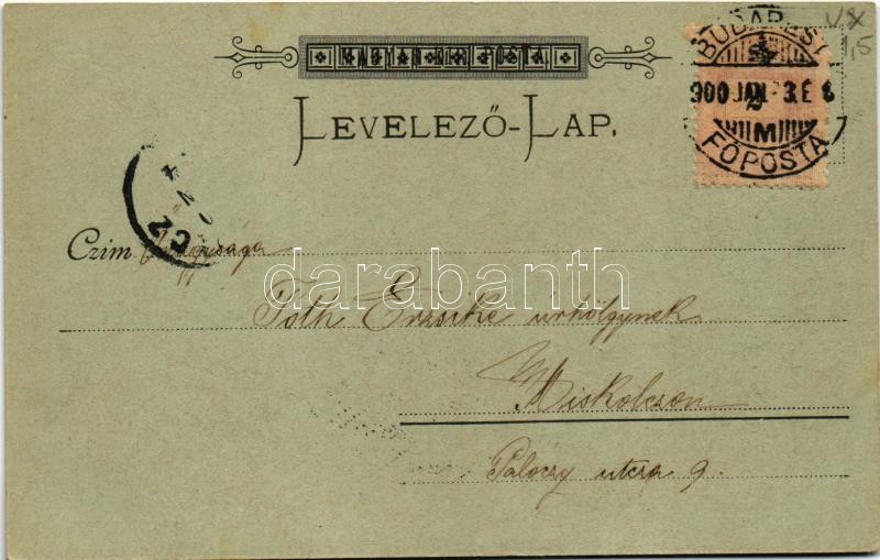 1900 Budapest VI. Váci körút télen (Bajcsy-Zsilinszky út), villamos, Bazilika. D. Halberstadt - Image 2