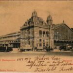 1901 Budapest VI. Nyugati pályaudvar, vasútállomás, villamos. Grassmann kiadása (EK)