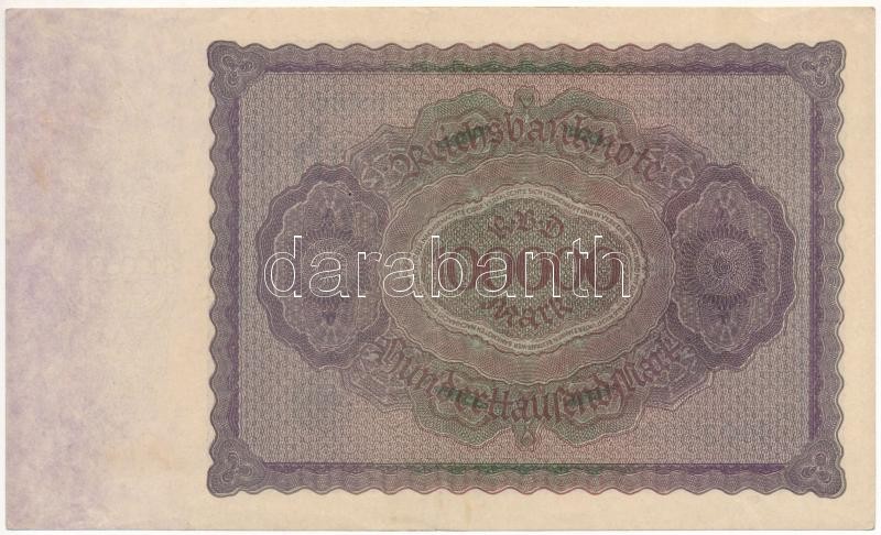 Németország / Weimari Köztársaság 1923. 100.000M T:II- Germany / Weimar Republic 1923. 100.000 Mark C:VF Krause P#83 - Image 2