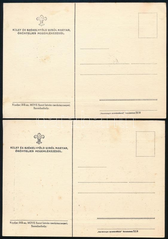 2 db erdélyi irredenta emléklap, Bánffyhunyad és Zilah 'VISSZATÉRT' alkalmi bélyegzéssel, 15x11 cm - Image 2