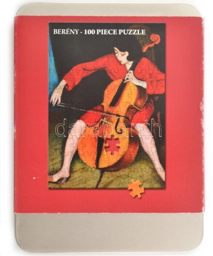 Berény Róbert: Csellózó nő festményével készült Puzzle dobozban, 100 db-os,