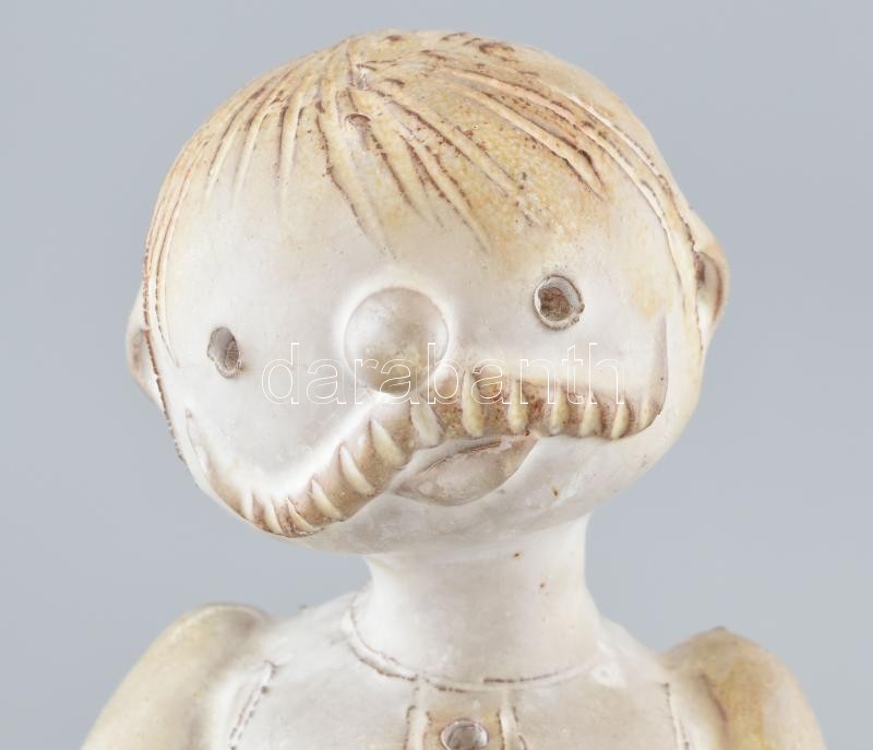 Kovács Éva (1938-): Paraszt. Mázas kerámia. Jelzett. Kopásokkal. m: 30 cm - Image 3