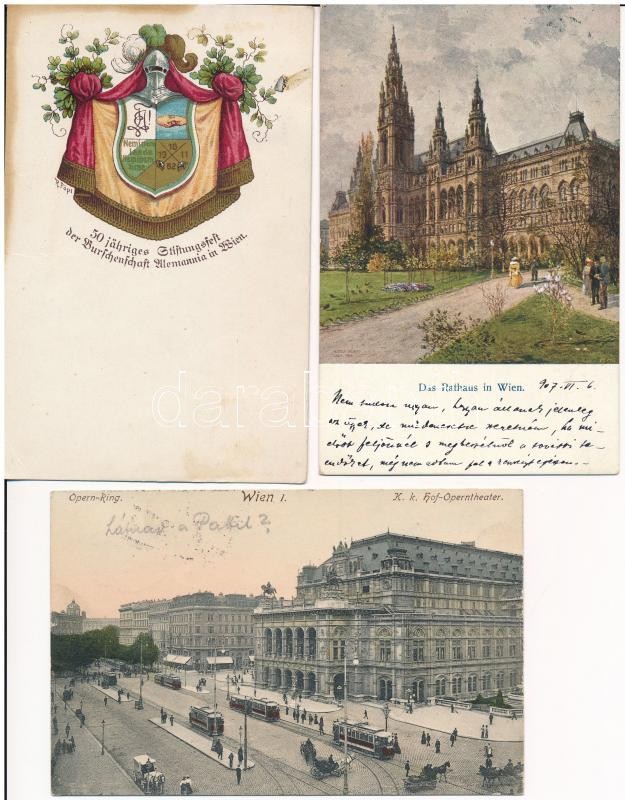 Wien, Vienna, Bécs - 7 pre-1945 postcards in mixed quality (trams, shield, Schönbrunn) - Image 2