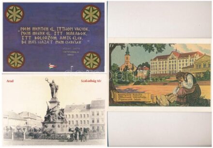 13 db MODERN főként reprint képeslap + 2 db 2000-es évekbeli Bookline reklám