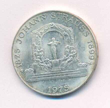 Ausztria 1975. 100Sch Ag '150 éve született ifj. Johann Strauss' T:1- kis patina Austria 1975. 100 Schilling Ag '150th Anniversary of the Birth of Johann Strauss the Younger' C:AU small patina Krause KM#2923