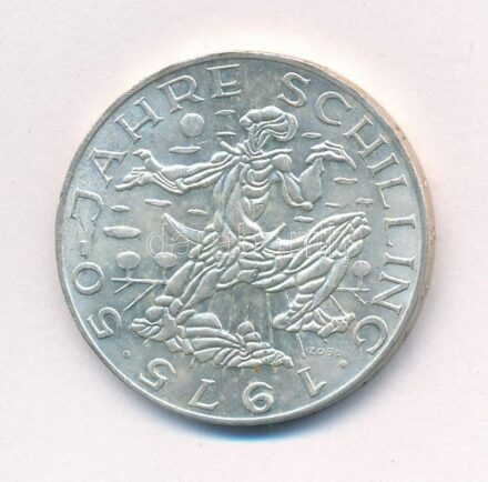 Ausztria 1975. 100Sch Ag '50 éves a schilling' T:1- Austria 1975. 100 Schilling Ag '50th Anniversary of the Schilling' C:AU Krause KM#2925