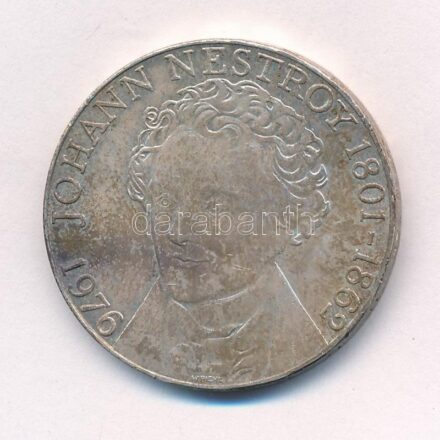 Ausztria 1976. 100Sch Ag 'Johann Nestroy' T:1- patina Austria 1976. 100 Schilling Ag 'Johann Nestroy' C:AU patina Krause KM#2932