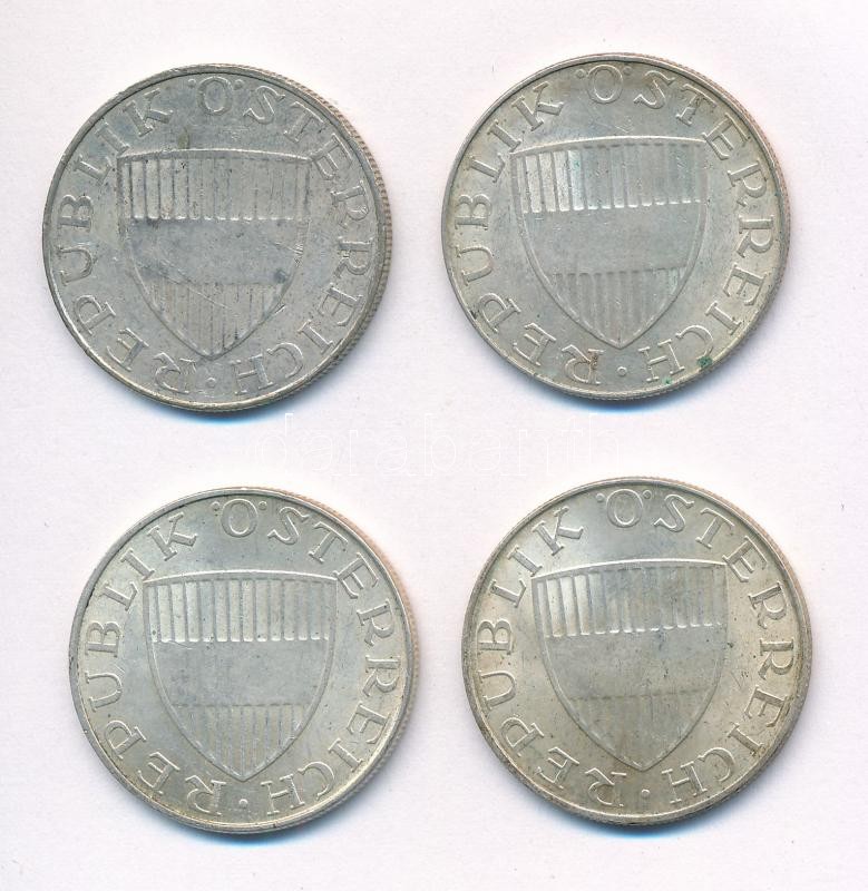 Ausztria 1967-1973. 10Sch Ag (4xklf) T:2 kis patina Austria 1967-1973. 10 Schilling Ag (4xdiff) C:XF small patina Krause KM#2882 - Image 2