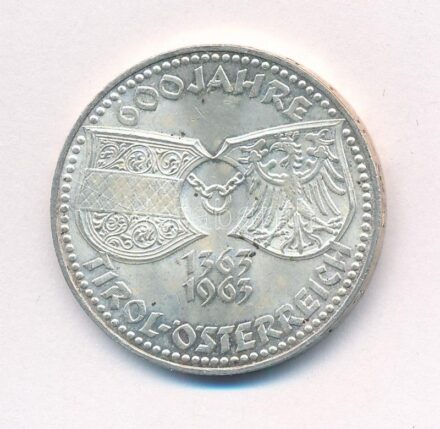 Ausztria 1963. 50Sch Ag 'Tirol 600 éve egyesült Ausztriával' T:1-,2 kis patina, Austria 1963. 50 Schilling Ag '600th Anniversary of the Austria - Tyrol Union' C:AU,XF small patina Krause KM#2894