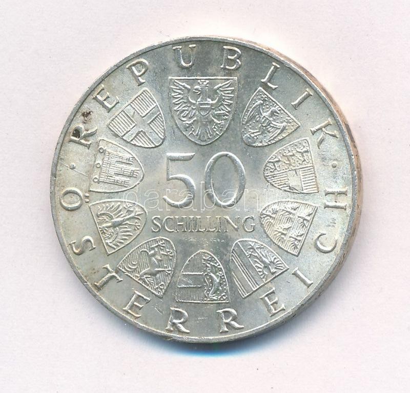 Ausztria 1973. 50Sch Ag 'Theodor Körner' T:1-,2 kis patina Austria 1973. 50 Schilling Ag 'Theodor Körner' C:AU,XF small patina Krause KM# 2917 - Image 2