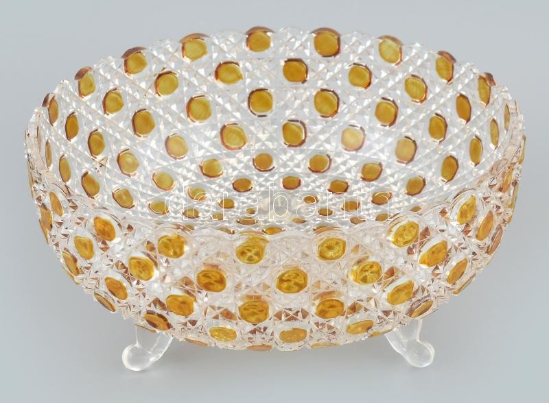 4 személyes üveg, retró, teasüteményes készlet, kopásnyomokkal, d: 14-21 cm - Image 2