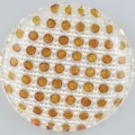 4 személyes üveg, retró, teasüteményes készlet, kopásnyomokkal, d: 14-21 cm - Image 3
