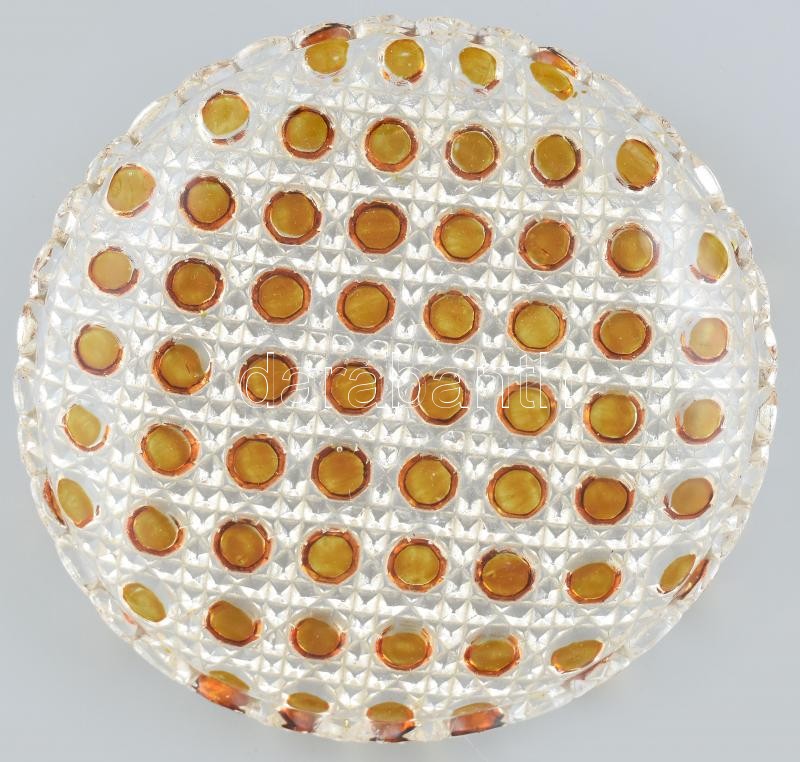 4 személyes üveg, retró, teasüteményes készlet, kopásnyomokkal, d: 14-21 cm - Image 3