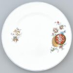 Fischer Emil porcelán tányér, jelzett, kopott d: 24 cm