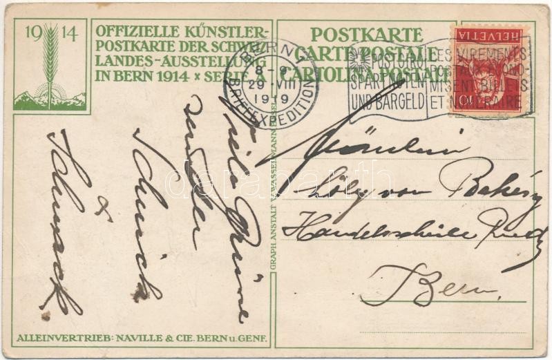 1914 Obst. Offizielle Künstlerpostkarte der Schweiz Landesausstellung in Bern. W. Wassermann (EK) - Image 2
