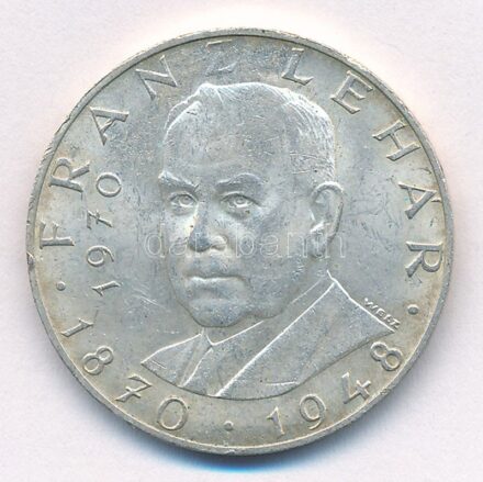 Ausztria 1970. 25Sch Ag 'Lehár Ferenc' T:2 patina, ph, karc Austria 1970. 25 Schilling Ag 'Franz Lehar' C:XF patina, edge error, scratch Krause KM#2907
