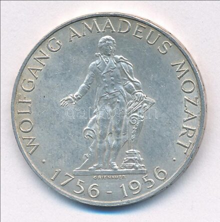 Ausztria 1956. 25Sch Ag 'Mozart' T:2,2- patina, kis ph Austria 1956. 25 Schilling Ag 'Mozart' C:XF,VF patina, small edge error Krause KM#2881