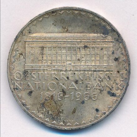 Ausztria 1966. 50Sch Ag '150 éves az Osztrák Nemzeti Bank' T:2,2- patina, kis ph Austria 1966. 50 Schilling Ag '150th Anniversary of the National Bank' C:XF,VF patina, small edge error Krause KM#2900