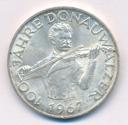 Ausztria 1967. 50Sch Ag '100 éves a Kék Duna keringő' T:1-,2 patina, karc Austria 1967. 50 Schilling Ag 'Centennial of the Blue Danube Waltz' C:AU,XF patina, scratch Krause KM#2902