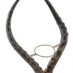 Antilopszarv asztali dísz Afrikából, italtartó 38 cm