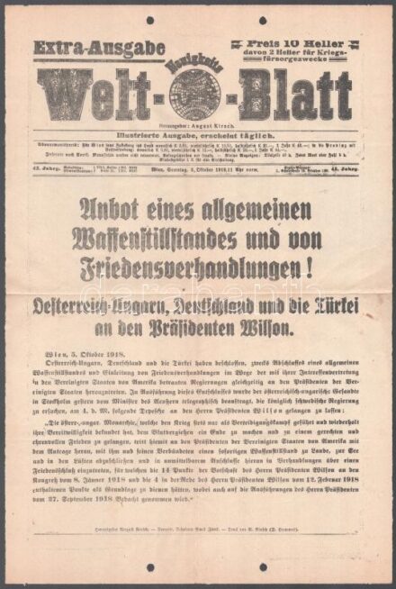 1918 Bukarest és Ploiesti elfoglalásáról tudósító német I. világháborús újság 2 db száma / Wolrd War I. German newspaper with the announcement of occupying Bucharest and Ploiesti