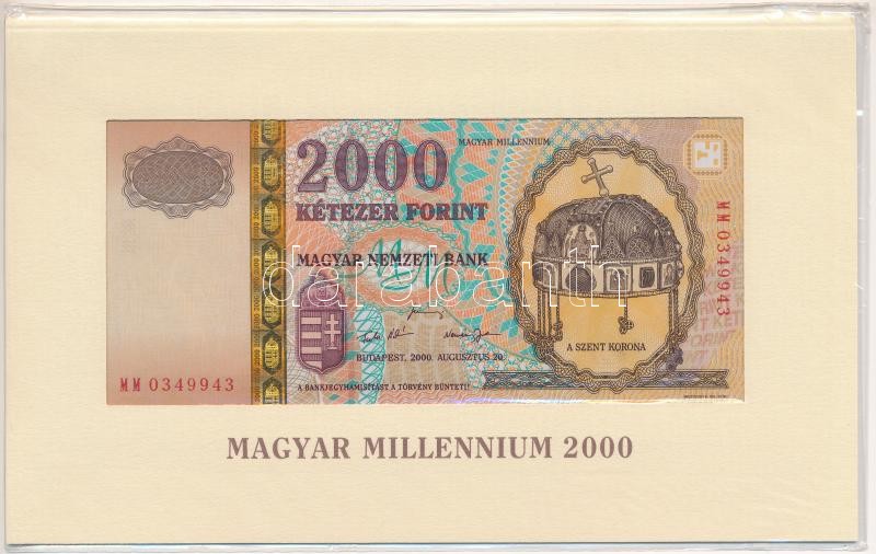 2000. 2000Ft 'Millenium' 'MM 0349943' eredeti, bontatlan díszcsomagolásban T:I Adamo F56A