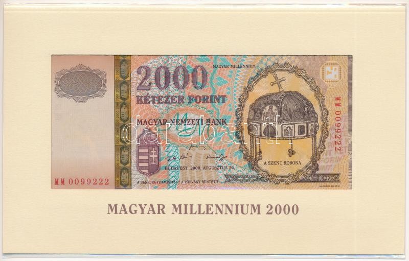 2000. 2000Ft 'Millenium' 'MM 0099222' eredeti, bontatlan díszcsomagolásban T:I Adamo F56A