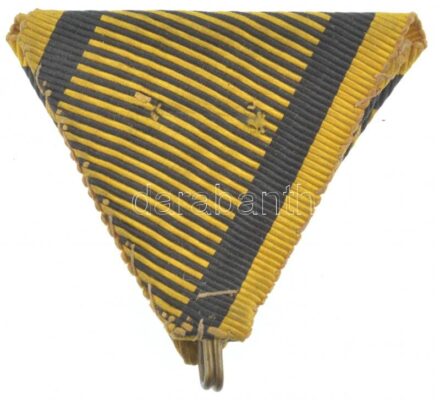 1873. 'Hadiérem' kitüntetésének eredeti mellszalagja használt állapotban Hungary 1873. original ribbon of the 'Military Medal' decoration in used condition NMK 231.