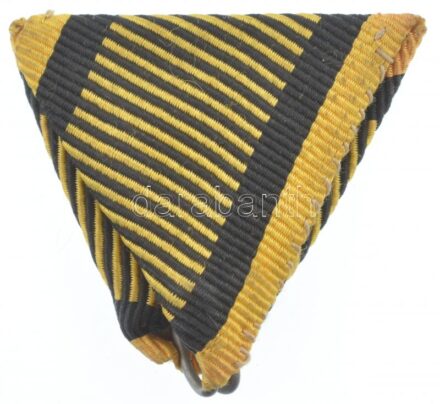 1873. 'Hadiérem' kitüntetésének eredeti mellszalagja használt állapotban Hungary 1873. original ribbon of the 'Military Medal' decoration in used condition NMK 231.