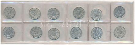 Svájc 1952. 1/2Fr Ag (12x) T:2,2- patina Switzerland 1952. 1/2 Franc Ag (12x) C:XF,VF patina Krause KM#23