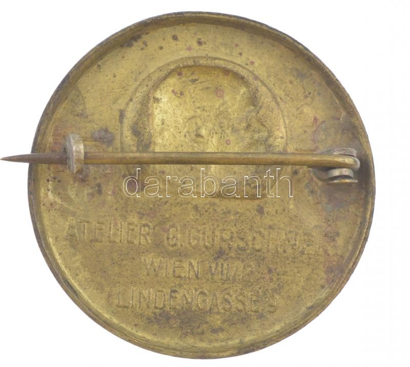 Osztrák-Magyar Monarchia 1916. 'Bosznia-Hercegovina Dalmácia - Világháború 1914-1915' bronz lemezjelvény, hátoldalon 'ATEILER G. GÜRSCHNER WIEN VII/2 LINDENGASSE 9' gyártói jelzéssel (32mm) T:1- Austro-Hungarian Monarchy 1916. - Image 2